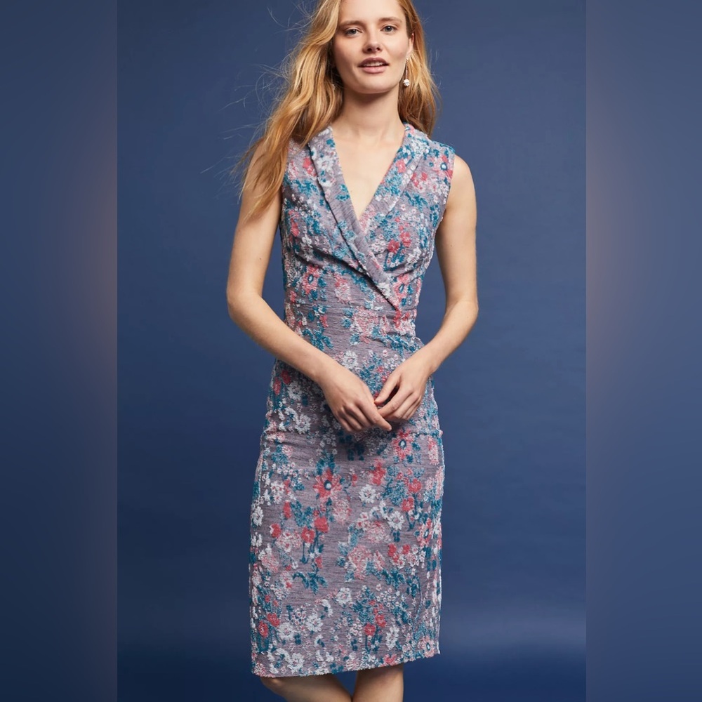 NWT anthropologie Sleeveless Jacquard midi Dress‎